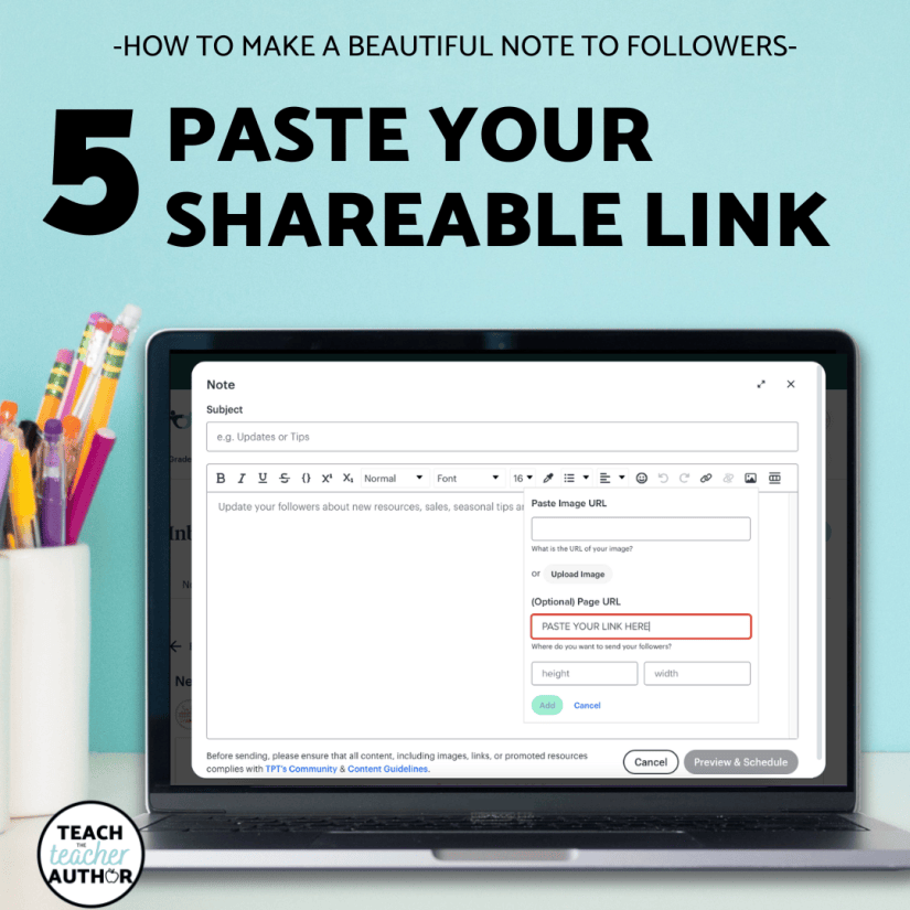 How to Make a Beautiful Note to Followers – Teach the Teacher Author